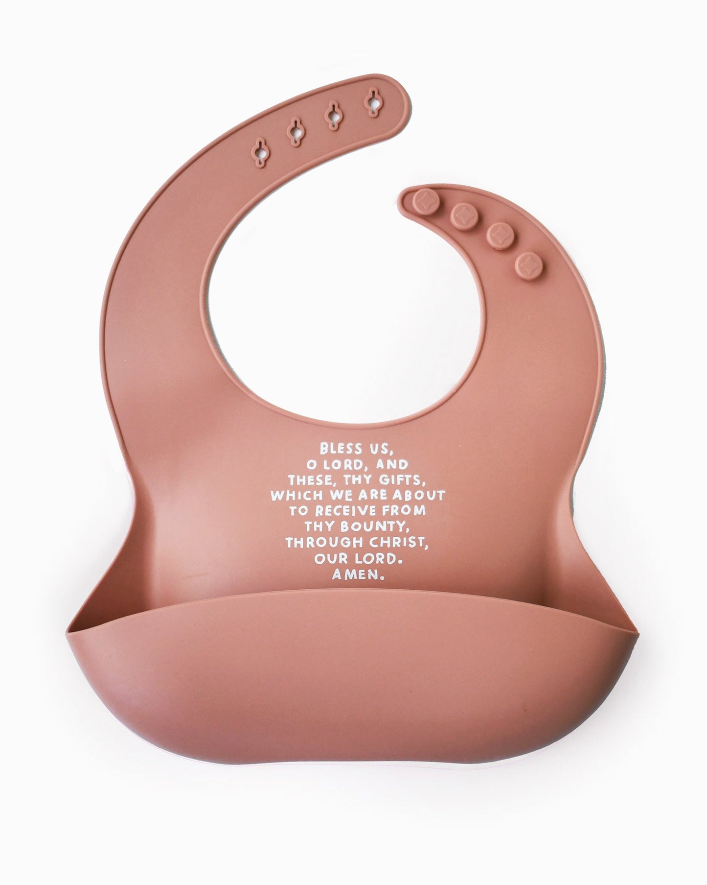 Meal Blessing Silicone Bib Brown
