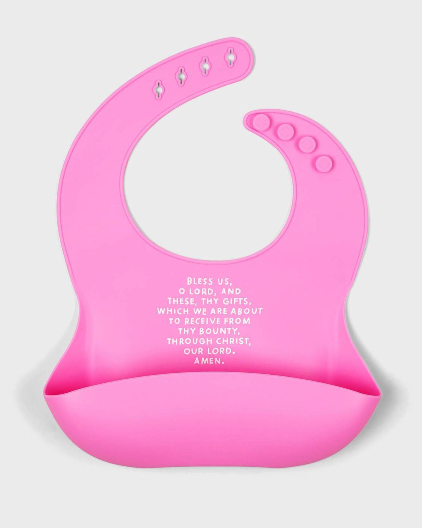 Meal Blessing Silicone Bib Rose Pink