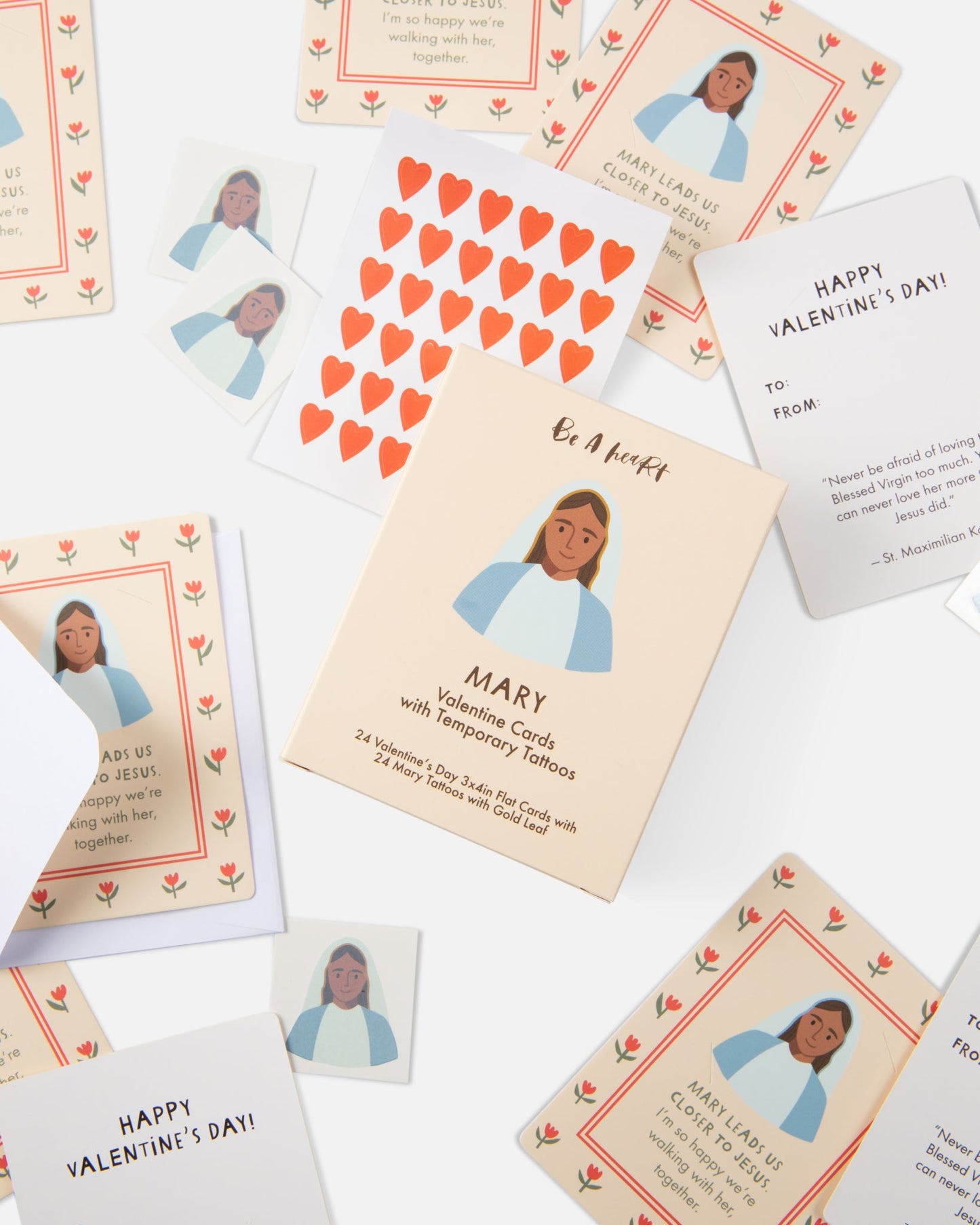 Mary Valentine Cards with Temporary Tattoos