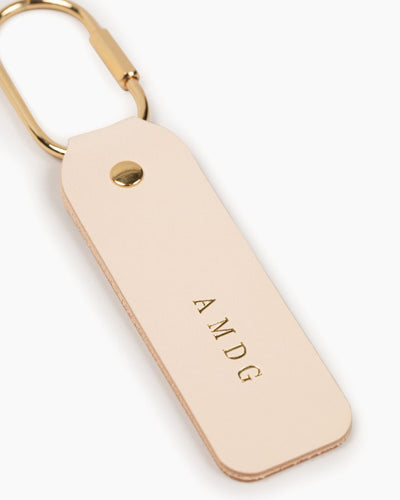 AMDG Leather Keychain